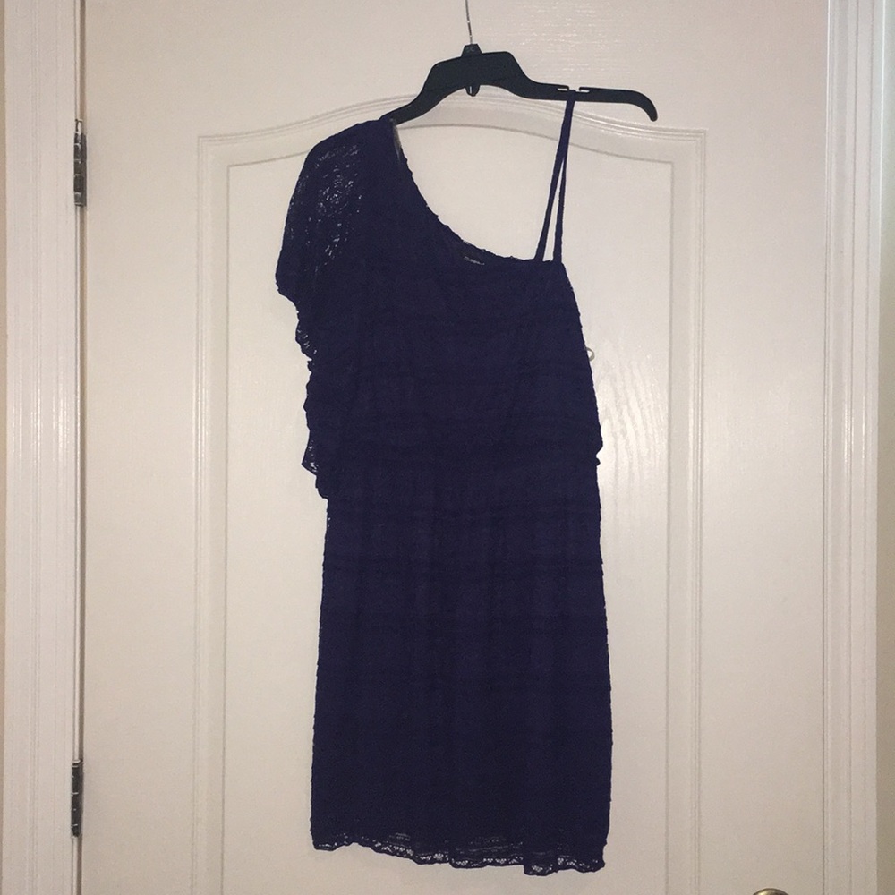 Purple one shoulder dress